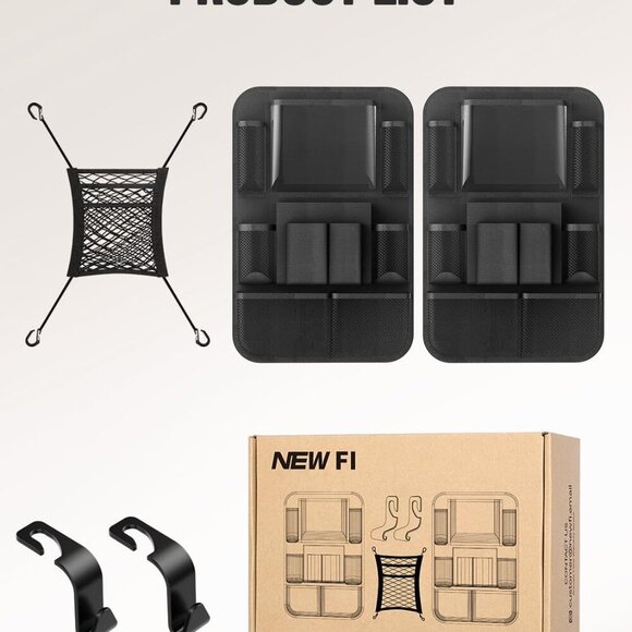 Backseat Car Organizer20 Storage Pockets,Come with Free 1 Seat Net and 2 Headres - Picture 7 of 7